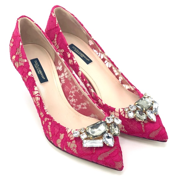 NIB DOLCE & GABBANA Bellucci Pink Crystal Pumps - Picture 2 of 8